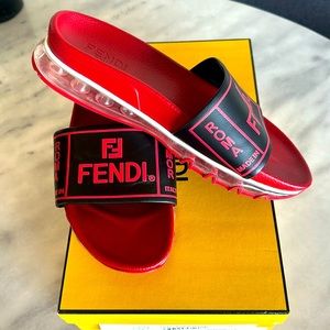 Fendi Sandals. M. Slide Sandal/ Calf leather/ Rubber sole.